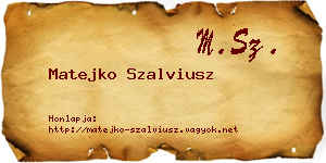 Matejko Szalviusz névjegykártya